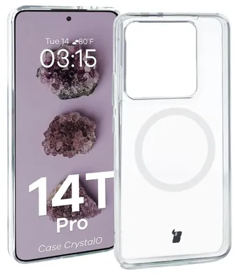 Produktbild von Etui z pierścieniem magnetycznym Bizon Case CrystalO do Xiaomi 14T Pro, przezroczyste
