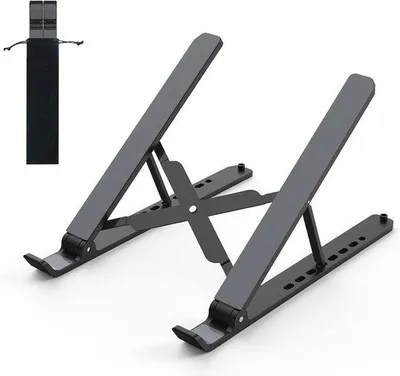 Produktbild von Famanu Laptopständer Tragbar - Verstellbar mit Kühlung für 10-15,6 Zoll Laptops