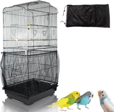 Produktbild von Famanu Vogelkäfig-Abdeckung verstellbar - universell - schwarz - 37 x 220 cm