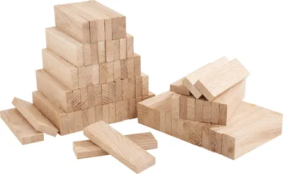 Produktbild von VBS Bastelklötzchen "Mini", 78 Stück, 22 x 8 x 80 mm Eichenholz