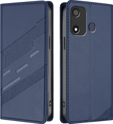 Produktbild von Hülle für itel P17/itel P17 Pro/itel A27, Kunstleder Brieftaschen Handyhülle mit Kartenfach und Standfunktion Blau