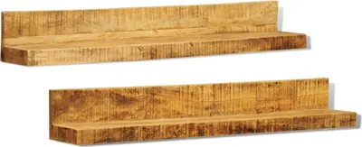 Produktbild von Wandregale 2 Stk. 110 x 16 x 16 cm Massivholz Mango braun