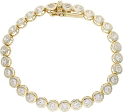 Produktbild von JuwelmaLux Armband 925 Silber, Gelbgold plattiert, Zirkonia JL30-03-4630 19 cm