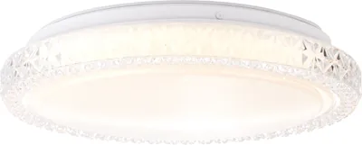 Produktbild von BRILLIANT weiße runde LED Wand- und Deckenlampe BADRIA | Ø 30 cm | mit Sternenglanz | 12 W  1300 lm  3000 K | Kunststoff/Metall