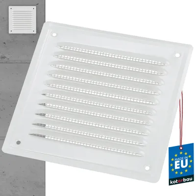 Immagine prodotto di KOTARBAU® Griglia Aerazione Quadrata Acciaio 16.5x16.5 cm Bianco Griglia Ventilazione con Rete Anti Insetti Resistente Alla Corrosione