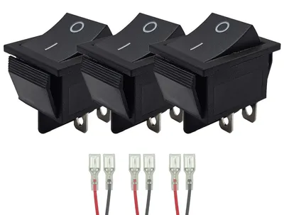 Produktbild von ProRide Wippschalter KCD4-202 2-polig 250V/16A Schwarz - 3 Stück