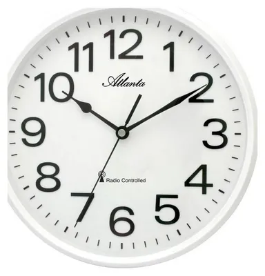 Produktbild von Atlanta 4378/0 Wanduhr Funk Funkwanduhr analog rund weiß