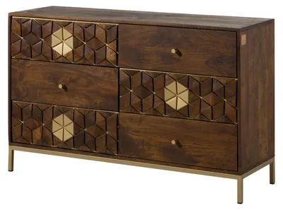 Produktbild von MASSIVMOEBEL24 Sideboard Mango 122x40x77 braun geölt DIAMOND #209