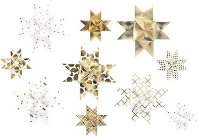 Produktbild von Fröbelsterne GRAPHIC, WEISS/GOLD