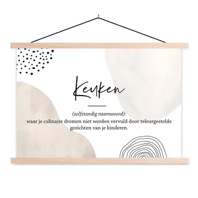 Produktbild von MuchoWow® Textilposter Küche - Zitate - Sprichwörter - Küche - Definition - Wörterbuch - Opa 60x40 cm mit holzfarbenen Rahmen - Bilder