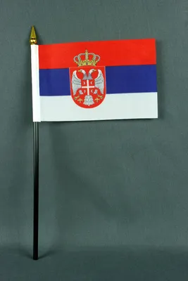 Produktbild von Flagge am Stab Serbien 10x15 cm Handflagge Stockflagge Fähnchen