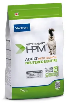 Productafbeelding van Virbac Adult met zalm, droogvoer voor gecastreerde en niet-gecastreerde katten, geschikt voor katten tot 7 kg