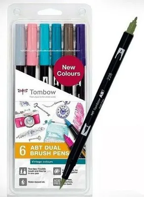Obrázek produktu pro Tombow ABT-6P-5 - Fein / Extradick - 6 Farben - Mehrfarben - Rundspitze & Bürstenspitze - Mehrfarben - Rund