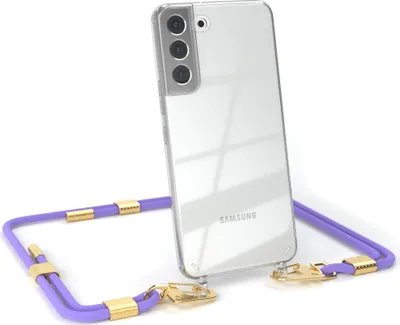 Produktbild von EAZY CASE Handykette für Samsung Galaxy S22 Plus 5G, Transparente Silikonhülle mit Band, Clear Case, abnehmbar in  Violett
