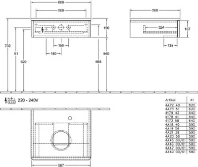 Produktbild von Villeroy & Boch L07051HJ WTUS Antao L07_5 600x190x500mm
