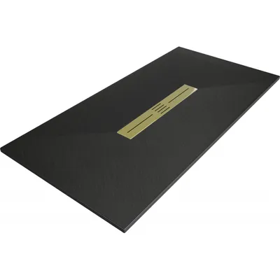 Zdjęcie produktu dla Mexen Toro brodzik prostokątny SMC 180 x 80 cm, czarny, maskownica złota - 43708018-G