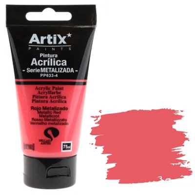 Zdjęcie produktu dla Farba akrylowa METALLIC RED Artix PP633-4, 75 ml