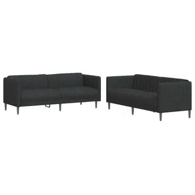 Produktbild von 2-tlg. Sofagarnitur Schwarz Stoff
