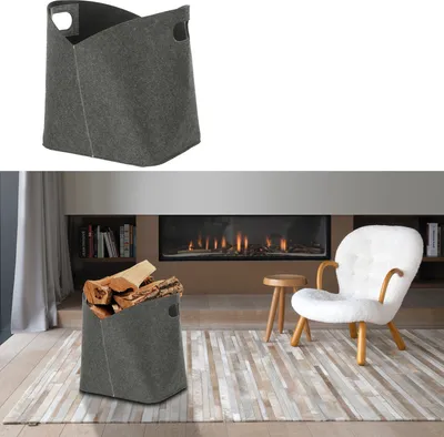 Produktbild von Aufbewahrungskorb Filz Zeitungskorb 24x34x24cm dunkelgrau Ordnungsbox Korb Filzkorb Aufbewahrung