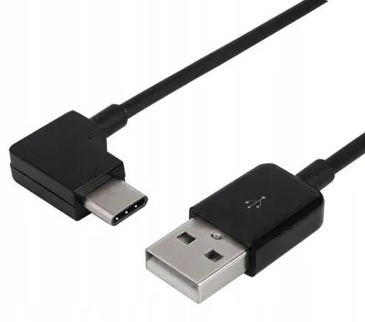 Produktbild von Winkel USB-C 3.1 auf USB 2.0 Kabel, 1m, Schwarz