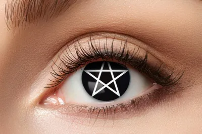 Produktbild von Zoelibat Wochen‑Kontaktlinsen Pentagram für mystische Augen, Horror & Fantasy