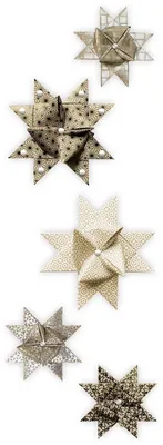 Immagine prodotto di Strisce pieghevoli per stelle di Fröbel, 2 misure, carta kraft argento/bianco/nero