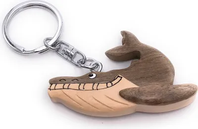 Image de Onwomania Porte-clés en bois Cachalot Baleine Océan Dent de mer souriant Charm