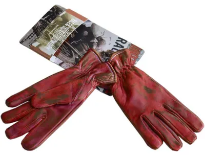 Produktbild von King Kerosin Damen Leder Biker Handschuhe - Work Glove Faded Red XL