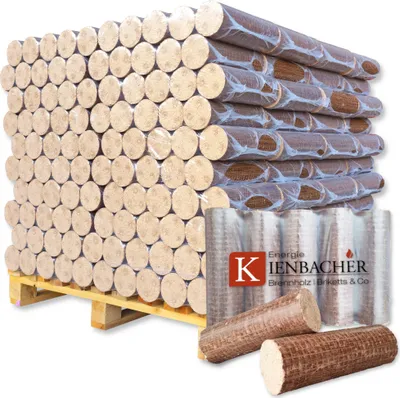 Produktbild von 800 kg Nestro Briketts Hartholzbriketts aus Buche & Eiche | 80 x 10 kg Holzbrikett auf Palette | Energie Kienbacher®