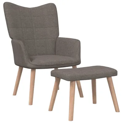 Produktbild von Relaxsessel mit Hocker Taupe Stoff