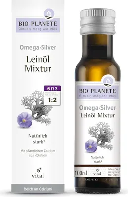OMEGA SILVER - MIESZANKA Z OLEJEM LNIANYM (ALGI MORSKIE) BIO 100 ml - BIO PLANETE
