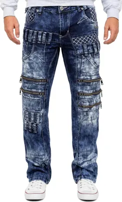 Produktbild von Kosmo Lupo Herren Regular Fit Jeans Stonewashed KM8006 Blue W40/L34