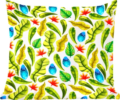Produktbild von MuchoWow® Zierkissen Sofakissen Wohnzimmer Dekokissen 60x60 cm Blumen - Dschungel - Blätter - Sitzfläche - Foto Polster
