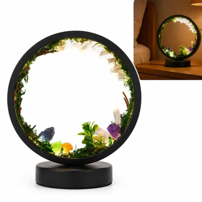 Produktbild von Kristalllampe mit LED Nachtlicht, USB Tischlampe aus Naturquarz mit 3 Farben und Dimmfunktion, dekoratives Stimmungslicht für Schlafzimmer, Büro und Wohnzimmer