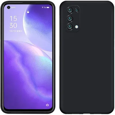 Immagine prodotto di Custodia per OPPO Reno 5 5G, custodia protettiva in silicone morbido in gomma liquida nero