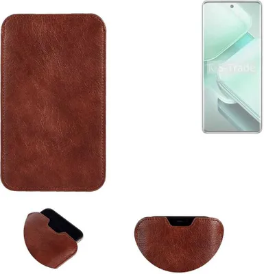 Produktbild von K-S-Trade Schutzhülle Handyhülle kompatibel mit Vivo V40e Handytasche Kunstleder Sleeve in braun