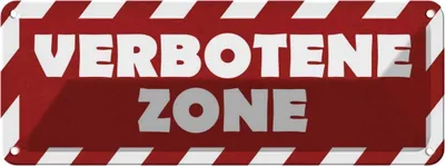Produktbild von vianmo Blechschild 10x27 cm verbotene Zone Warnschild Hinweisschild Sicherheit Vorsicht