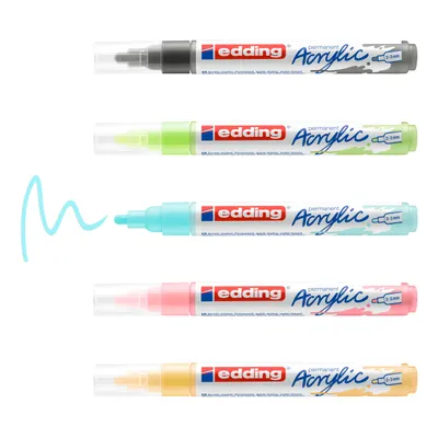 Produktbild von Edding 5100, 5 Stück(e), Gelb, Blau, Grün, Anthrazit, Malve, 2 mm, 3 mm, 175 mm, 80,5 mm