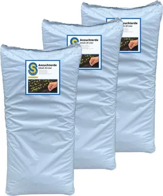 Produktbild von Samenshop24® 60L Anzuchterde (3 Säcke á 20ltr) Pikiererde, Aussaaterde, Kräutererde