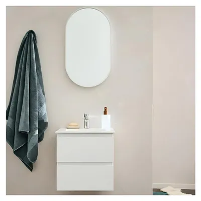 Image de Meuble vasque SORRENTO 45cm robinet chromé et miroir
