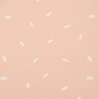 Produktbild von Baumwolljersey Stoff Meterware Konfetti Punkte rosa wollweiß 1,50m