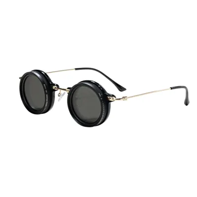 Produktbild von Runde Sonnenbrille mit 9 Stufen Helligkeitsregelung, Verstellbare Titanlegierung Sonnenbrille - TINGLAS