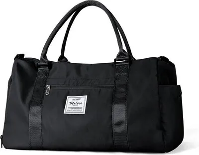 Immagine prodotto di Borsa sportiva Unyqoos® da donna e da uomo – borsa da viaggio grande con scomparto per oggetti bagnati e scomparto per scarpe, nylon impermeabile, passante per valigia, tracolla regolabile