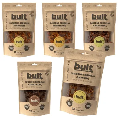Produktbild von Bult | Würstchen für Hunde - Mix Ausgeschmäckern - 5x80g - 95% Fleisch - Natürliche Hundeleckerlis