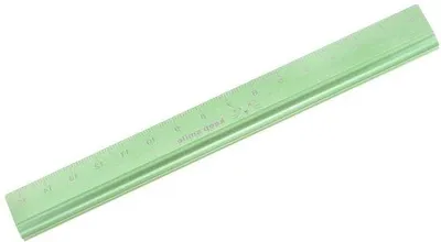Image de Règle en aluminium verte - 15 cm - en forme de triangle - Idéale pour le bureau, la salle de classe et bien plus encore