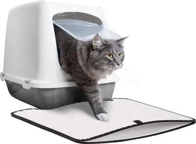 Produktbild von Katzenklo Matte Katzenstreu Matte Weiss · Unterleger Vorleger Katzenmatte, Größe 53 x 45 cm