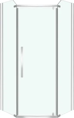 Produktbild von Kerra Duschkabine Glasgow Plus 90x90 ohne Duschwanne, fünfeckige, Chromprofile, 6 mm ESG transparentes Sicherheitsglas mit KERRA PROTECT Schutzschicht
