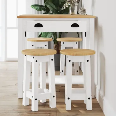 Productafbeelding van Maison Exclusive - Barset, 5-delig, wit, massief grenenhout