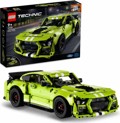 Produktbild von LEGO 42138 Technic Ford Mustang Shelby GT500, Modellauto-Bausatz, Spielzeugauto, Rennauto für Kinder und Teenager mit AR-App und Rückziehmotor