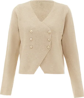 Image de Gilet en tricot pour femmes MALUBA - Beige, taille XS/S